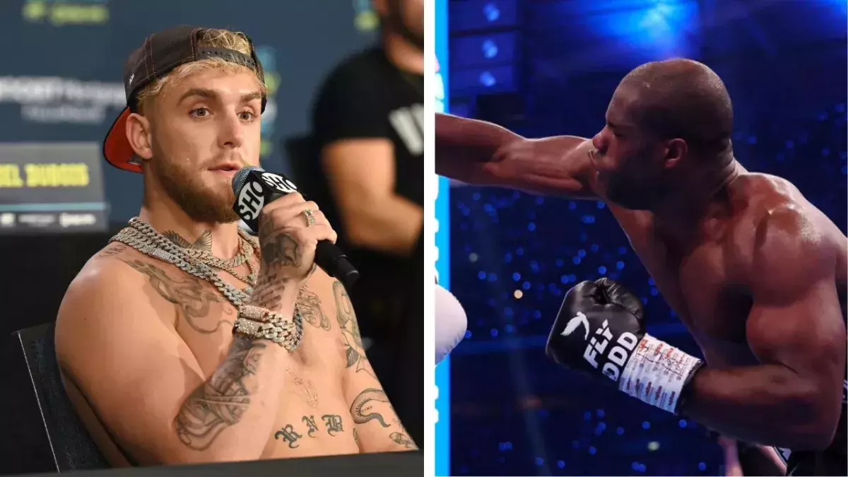 Jake Paul et Daniel Dubois, actuel champion du monde IBF chez les lourds. 