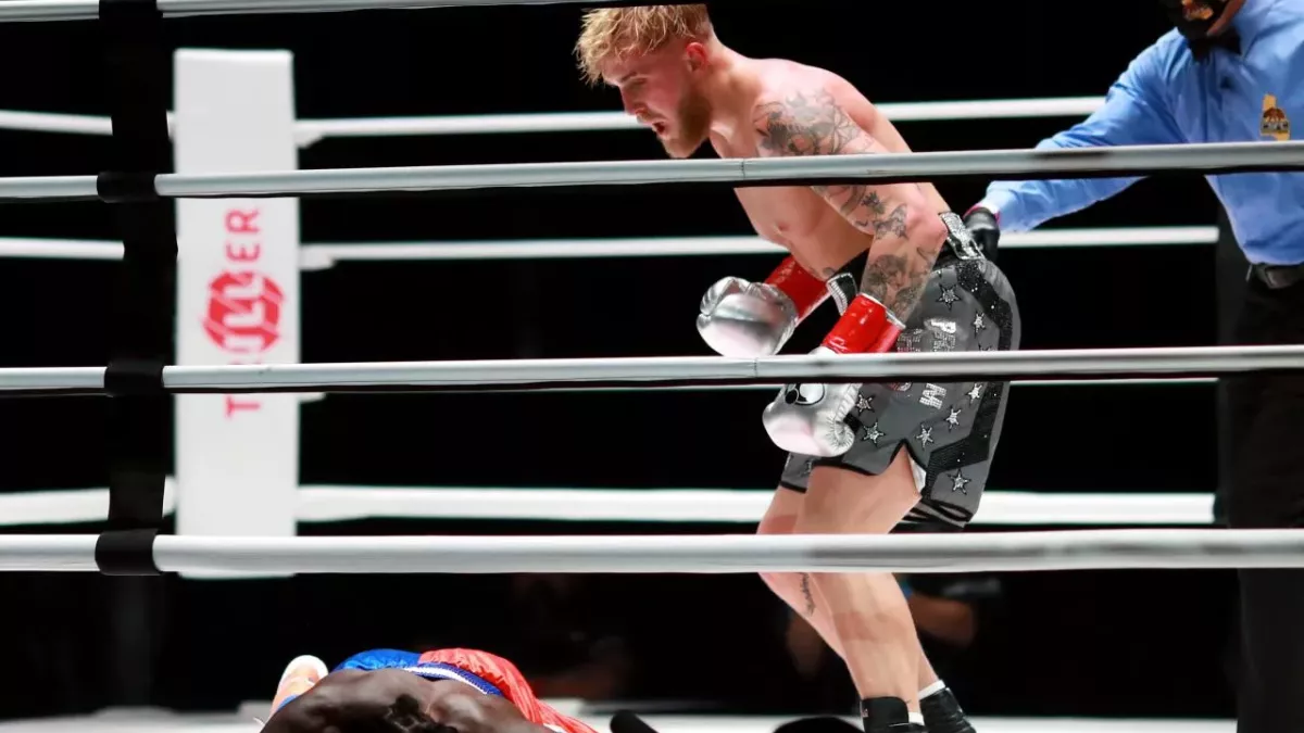 Jake Paul lors de son combat contre Nate Robinson 