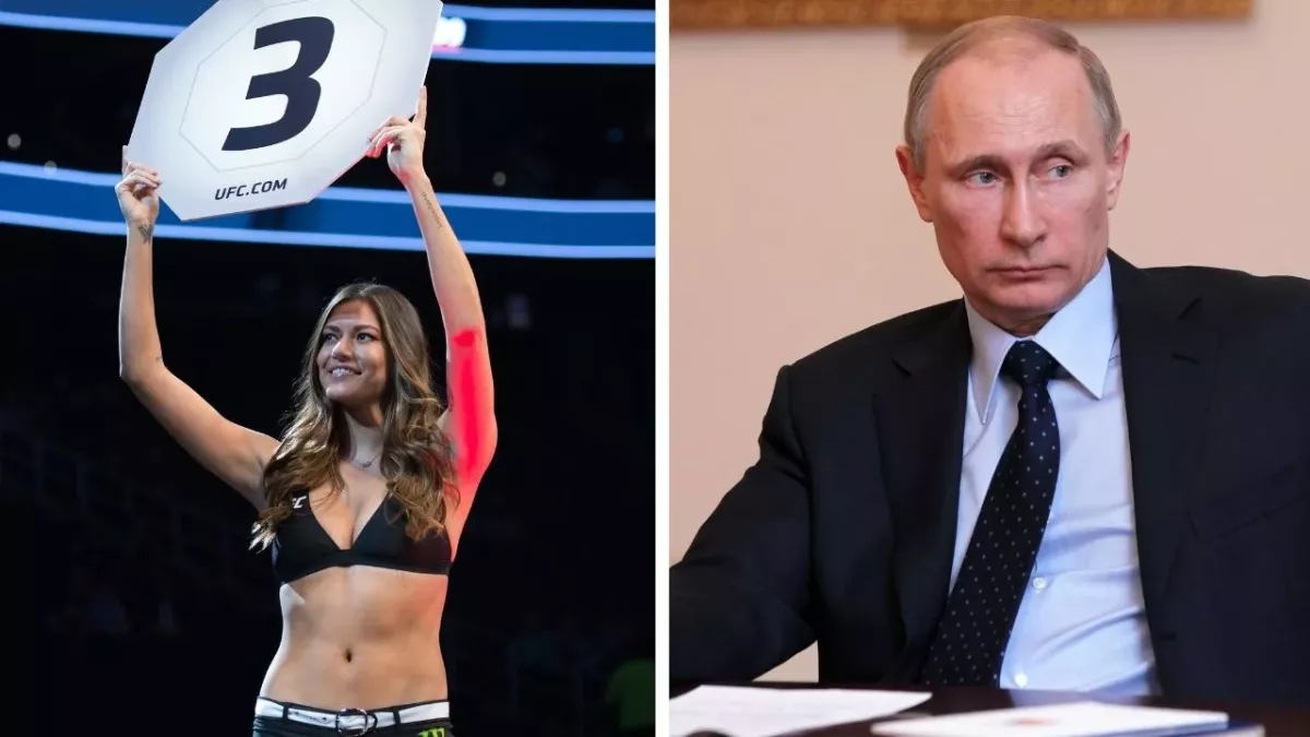 La ring girl Jiselle Arianne veut se montrer "agressive' avec Vladimir Poutine. 