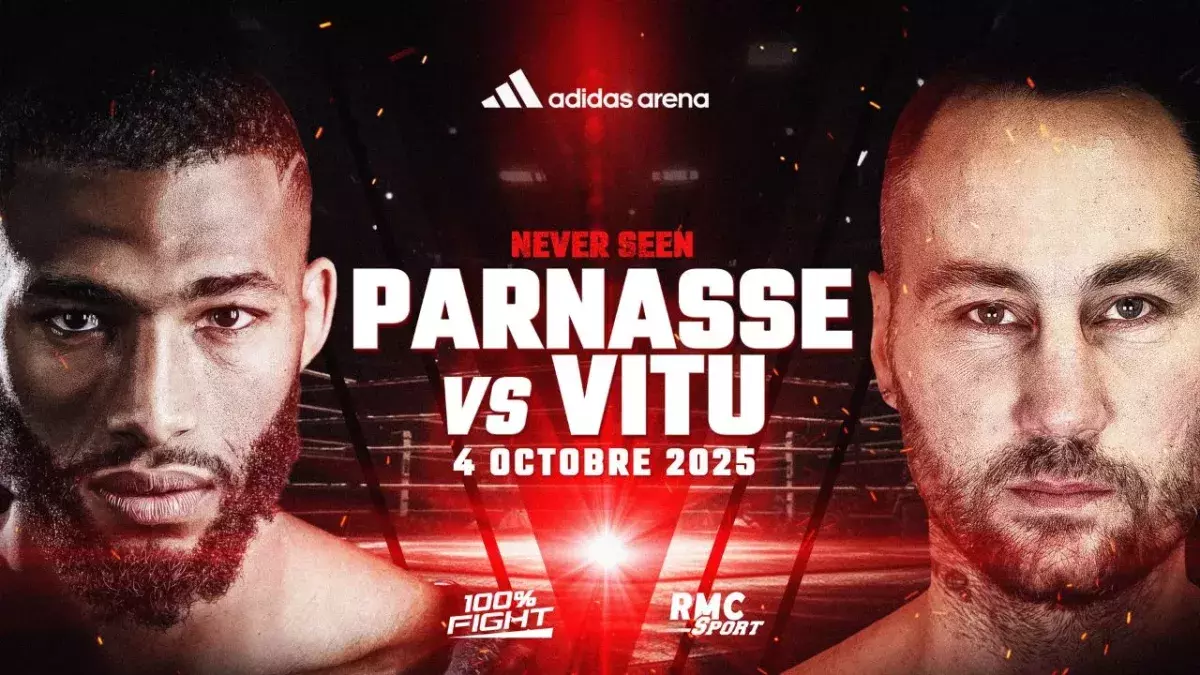 L'affiche officielle du 100% Fight Never Seen, qui opposera Salahdine Parnasse à Cédric Vitu en main-event.