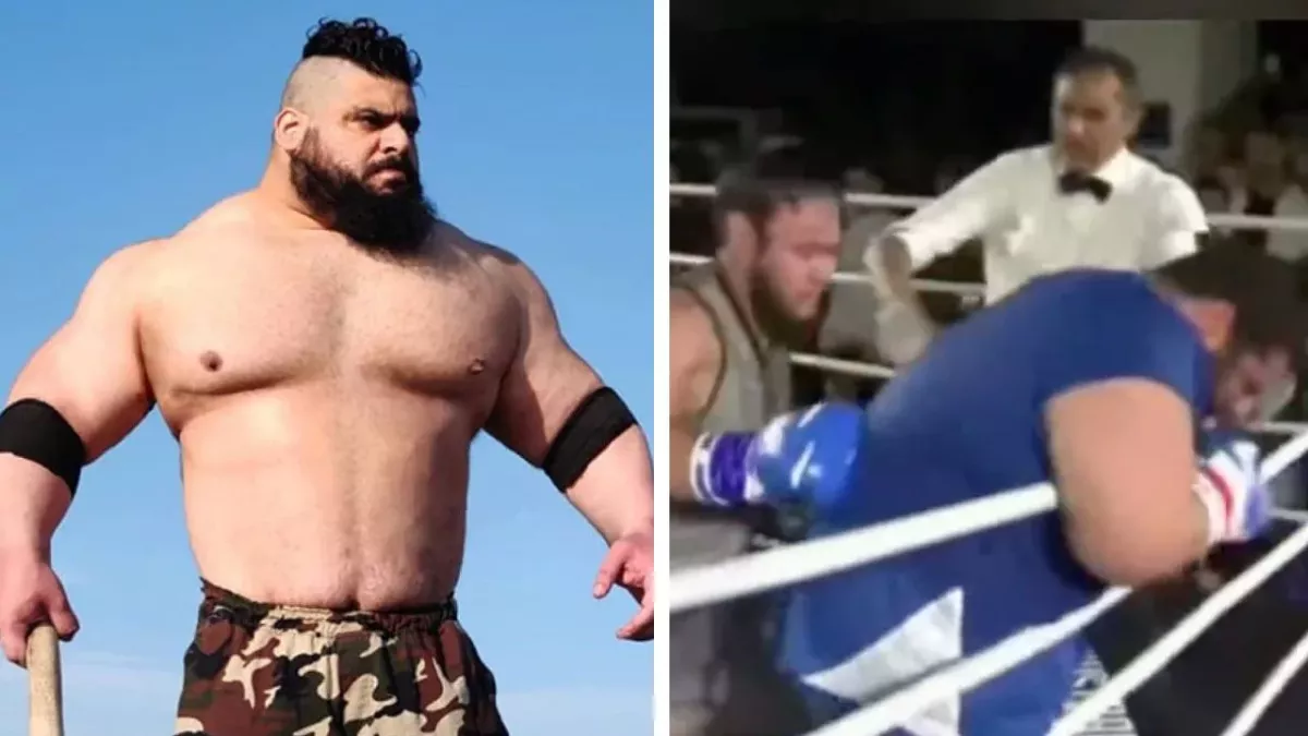 Le "Hulk Iranien" s'est incliné contre le "Titan Kazakh" en boxe anglaise. 