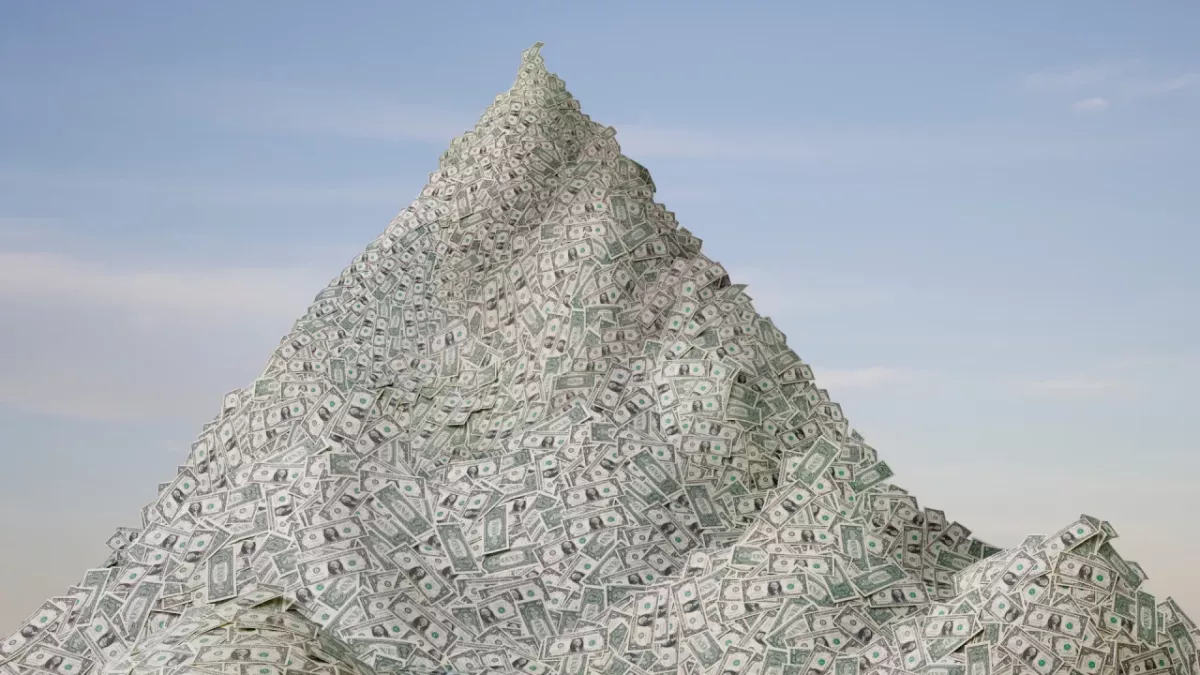 Montagne de billets 