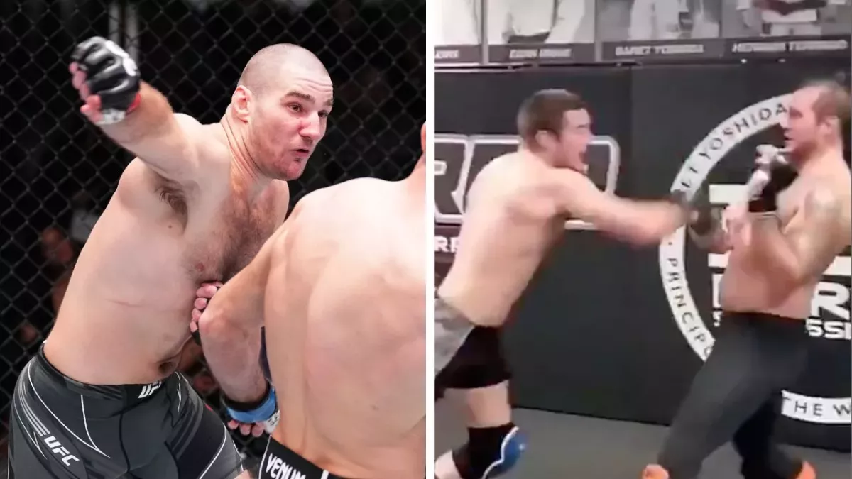 Sean Strickland a fait face à Robin Safar, boxeur invaincu, à l'entrainement. 