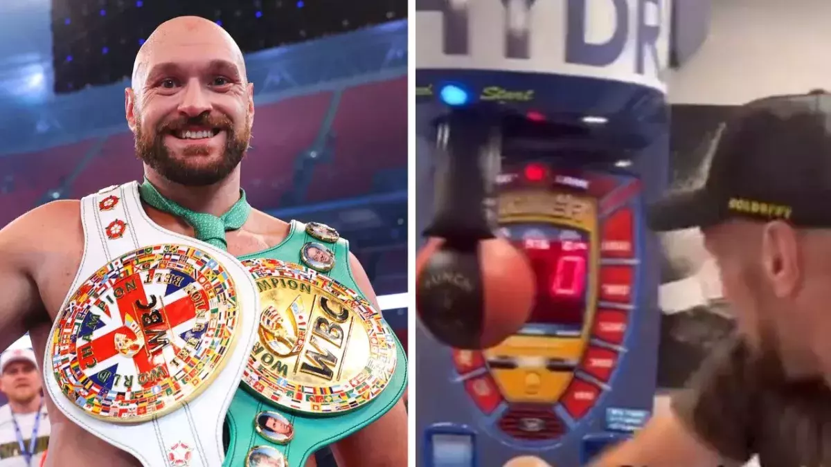 Tyson Fury a battu le record d'ANthony Joshua à la machine à coups de poing. 