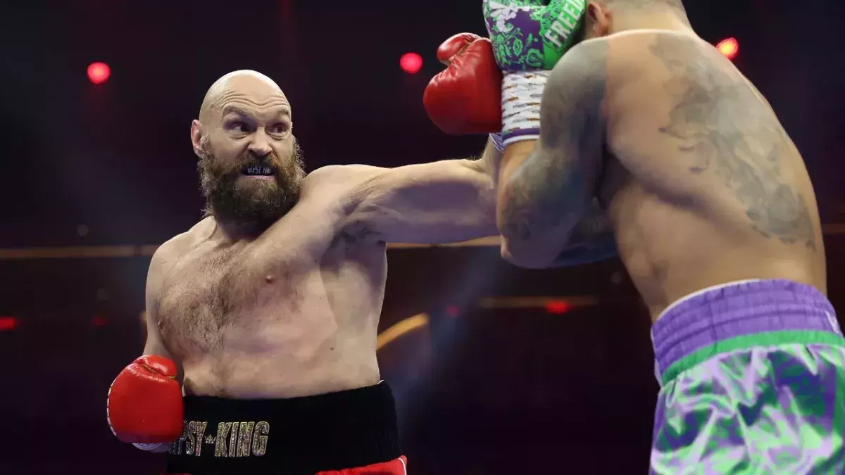 Tyson Fury lors de son deuxième combat contre Oleksandr Usyk. 