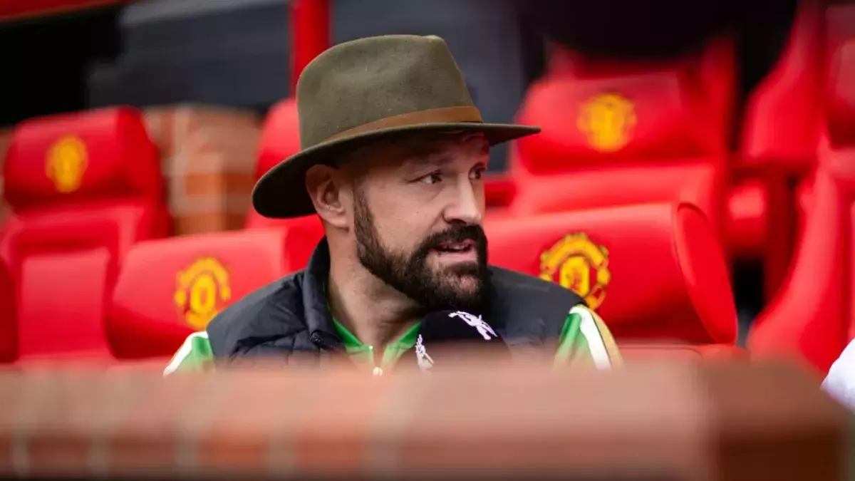 Tyson Fury à Old Trafford, stade de l'équipe de football de Manchester United. 