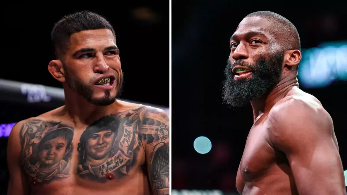 Anthony Pettis et Cédric Doumbé dans la cage