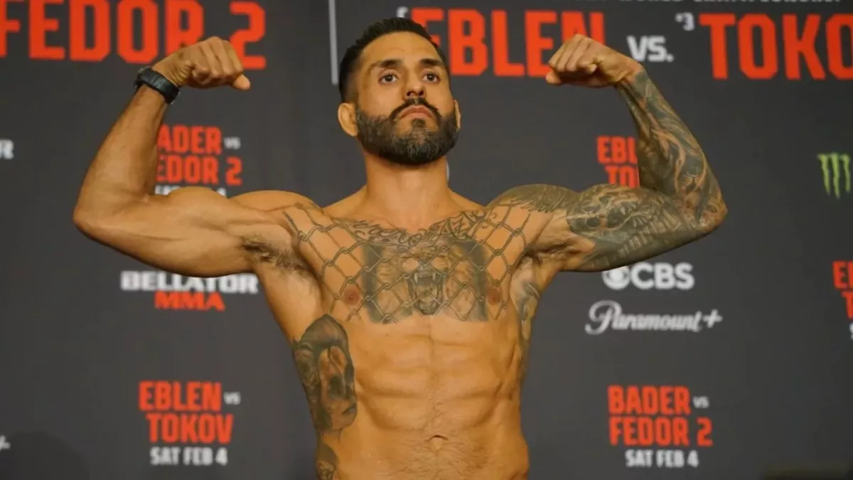 Henry Corrales lors de la pesée du Bellator 290. 