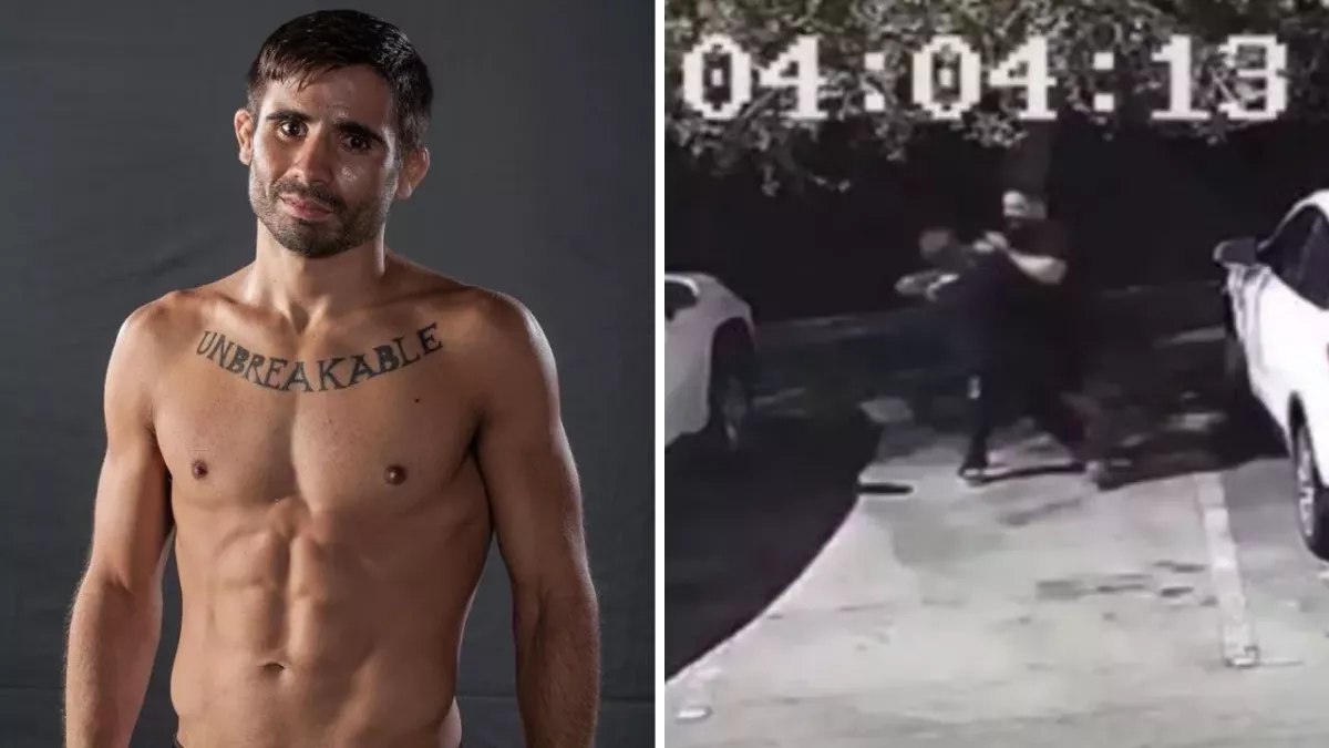 Javier Baez, ancien combattant de MMA, a maitrisé un homme qui l'attaquait à la machette sur un parking. 