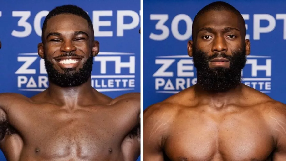 Jordan Zébo et Cédric Doumbé ont fait le poids avant de s'affronter au PFL Paris. 