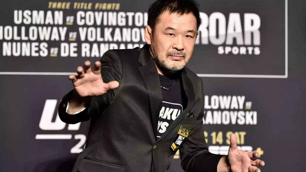 Kazushi Sakuraba lors de son entrée au Hall au Fame de l'UFC.