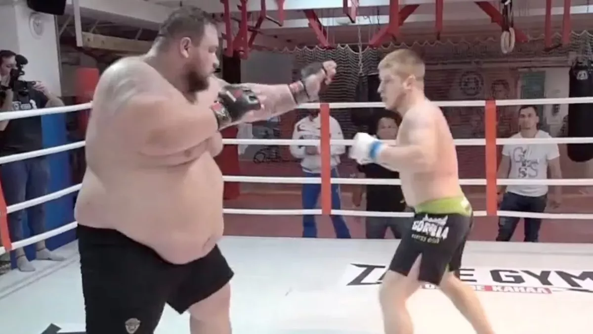 Plus de 140 kilos d'écart entre ces deux combattants de MMA. 