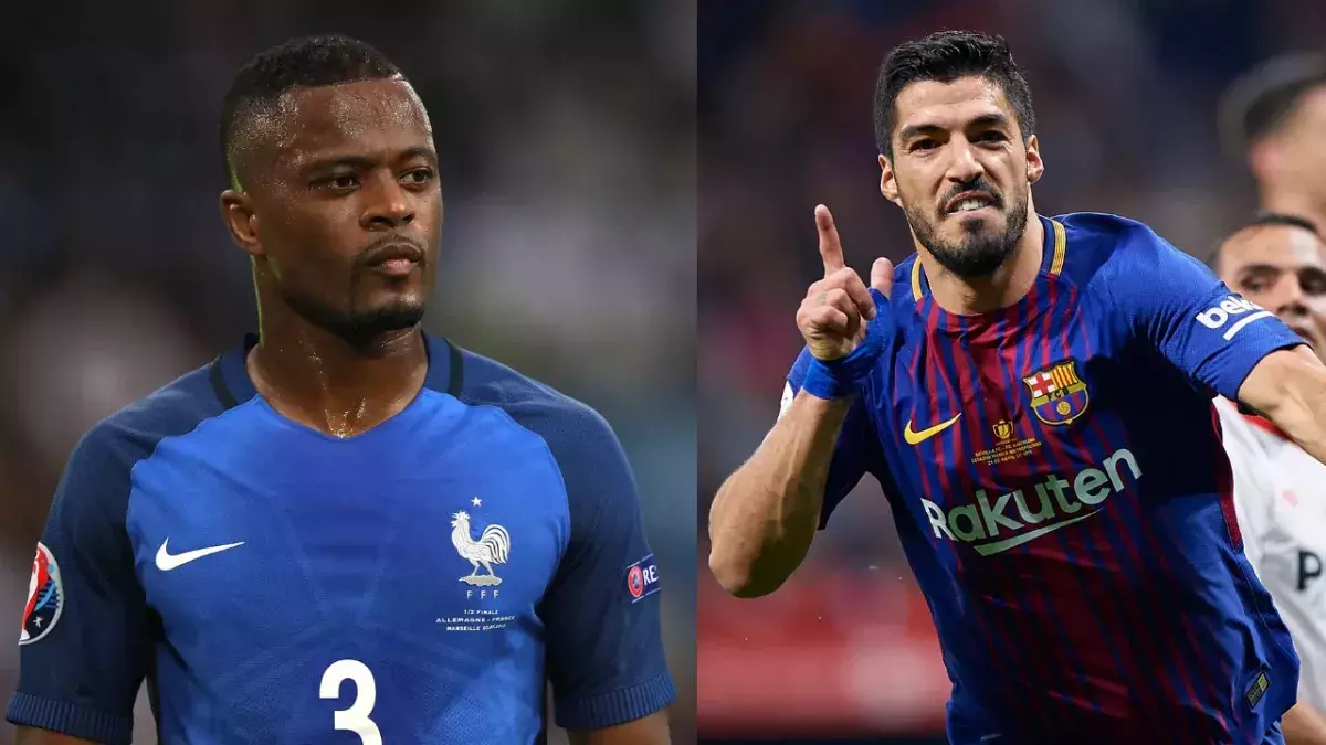 Patrice Evra et Luis Suárez