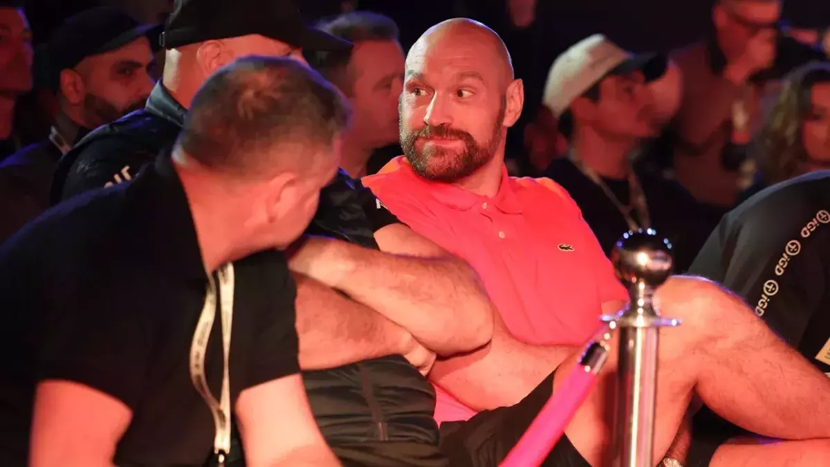 Tyson Fury en mars 2024 avant le combat entre Francis Ngannou et Anthony Joshua.
