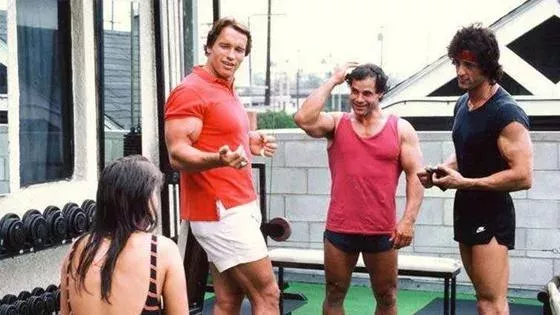 Arnold Schwarzenegger, Sylvester Stallone et Franco Columbu