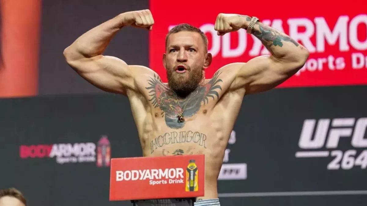 Conor McGregor à la pesée de l'UFC 264. 