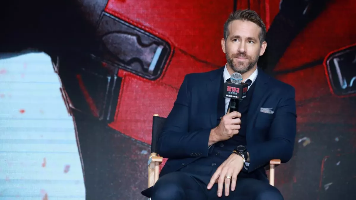 Ryan Reynolds lors de la présentation de Deadpool à Pékin 