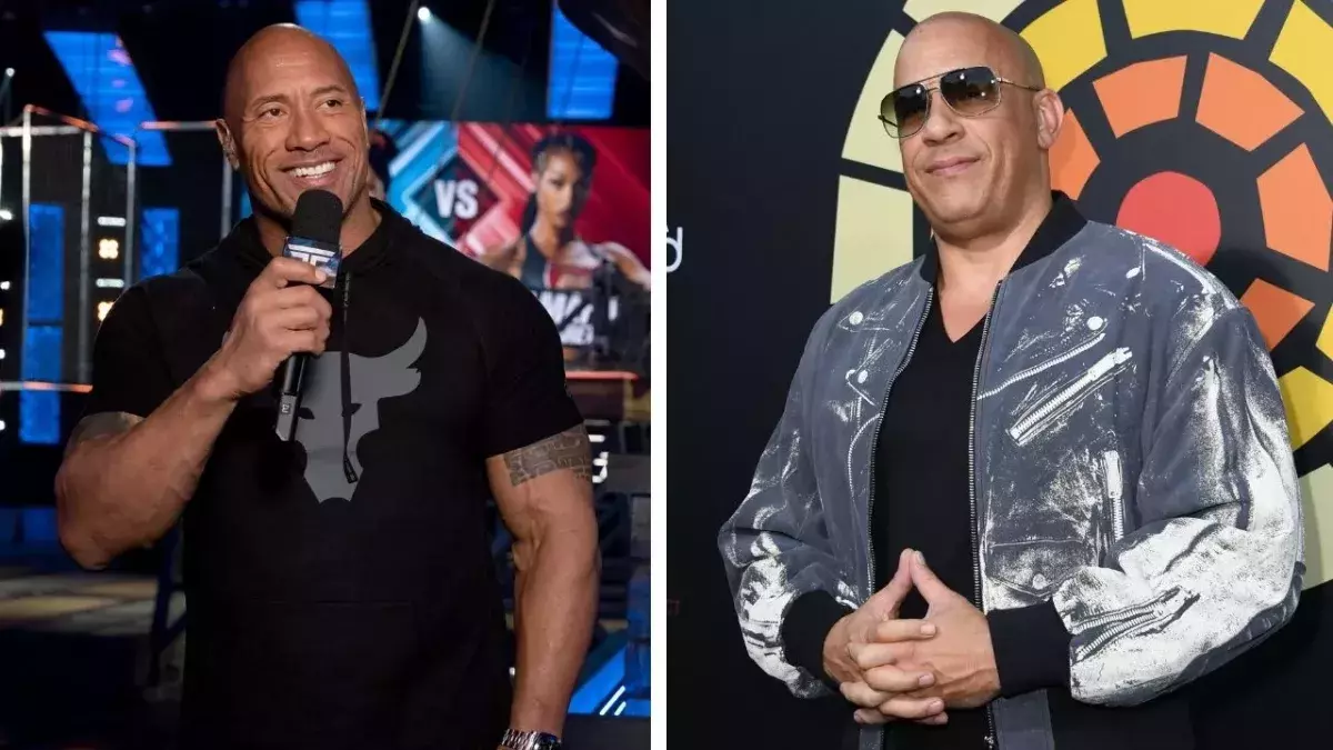 The Rock, alias Dwayne Johnson, et VIn Diesel. 