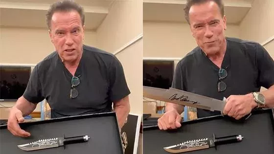 Schwarzenegger se moque du couteau de Stallone