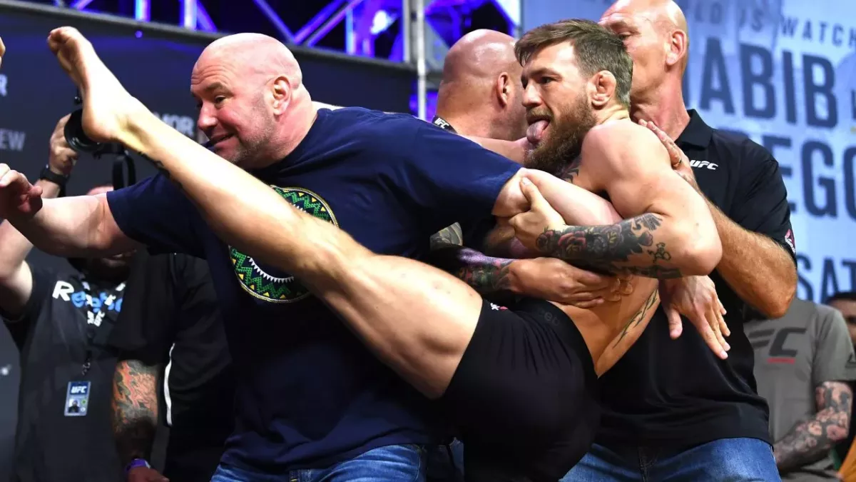 Conor McGregor lors de la pesée de l'UFC 229. 