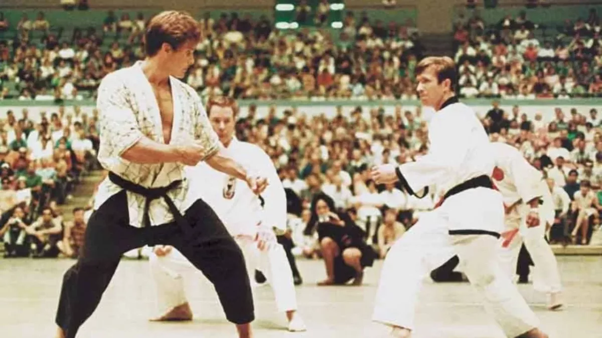 Joe Lewis et Chuck Norris en finale de All American Karate Championship en 1967. 