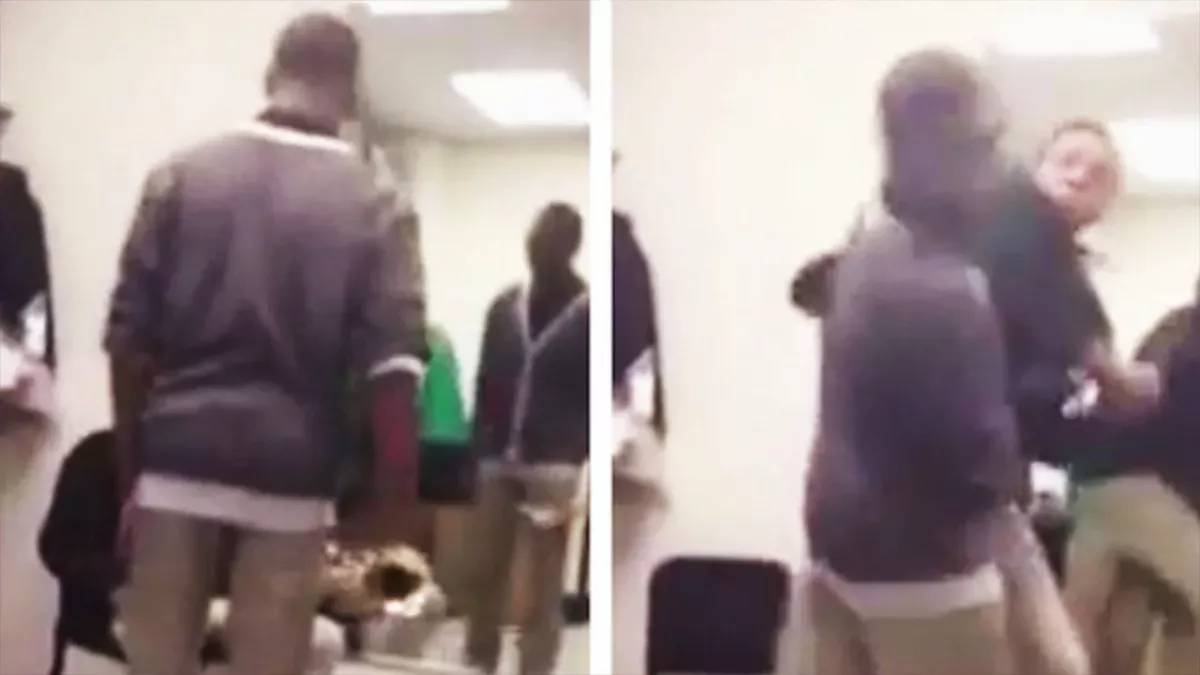 la brute du lycée s'attaque à la mauvaise personne et se prend un gros KO