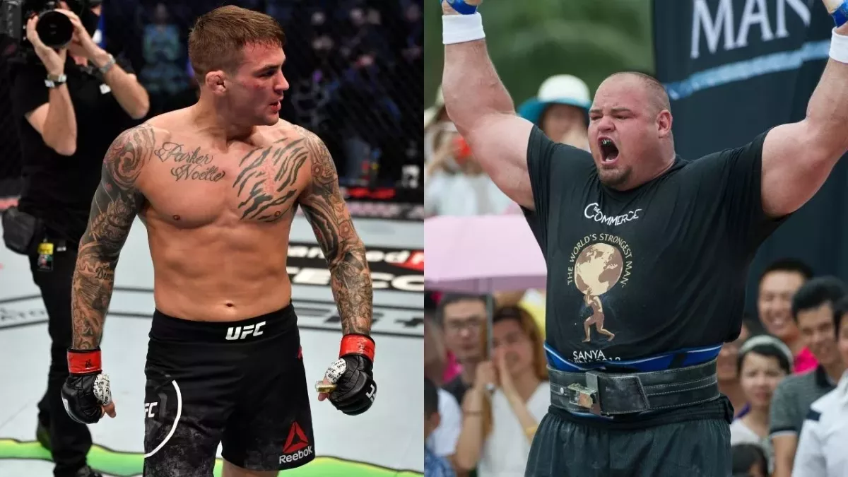 La star de l'UFC Dustin Poirier se fait soumettre par Brian Shaw, l'homme le plus fort du monde 