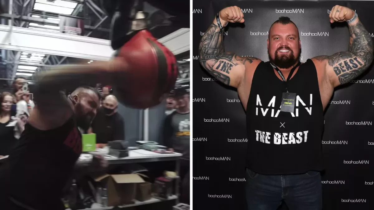 Eddie Hall strongman punch machine 