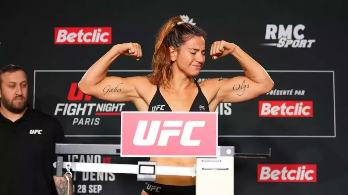 Ailin Perez à la pesée de l'UFC Paris