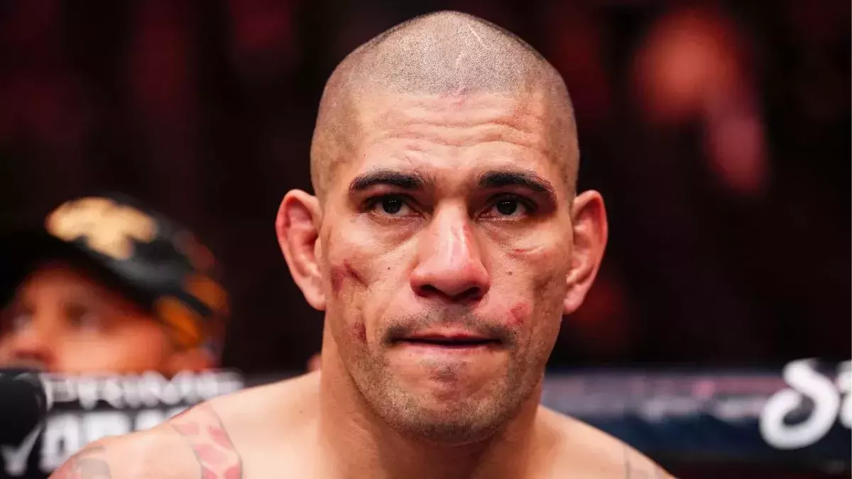Alex Pereira après sa défaite contre Magomed Ankalaev à l'UFC 313. 
