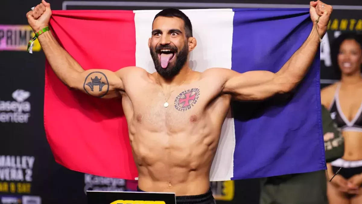 Benoît Saint-Denis avant son combat face à Dustin Poirier en mars 2024.