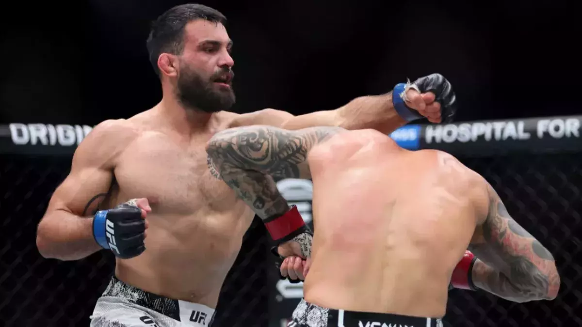 Benoit Saint-Denis dans la cage de l'UFC