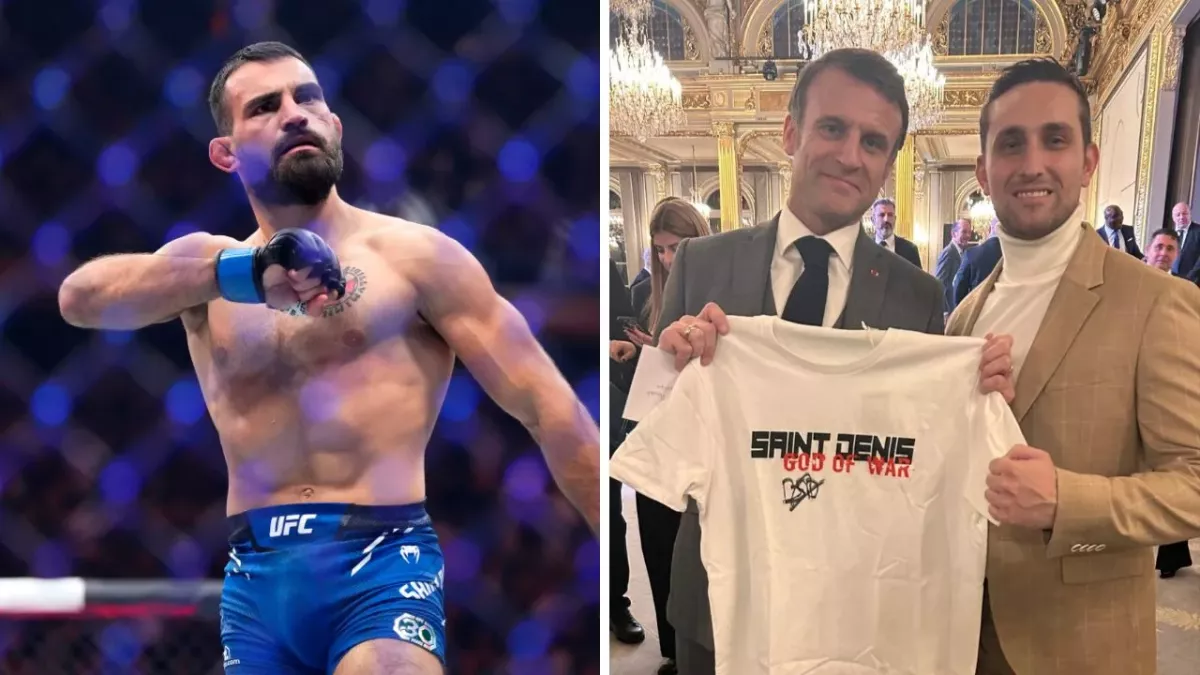 Benoit Saint-Denis a invité Emmanuel Macron à son combat contre Dustin Poirier à l'UFC 299. 