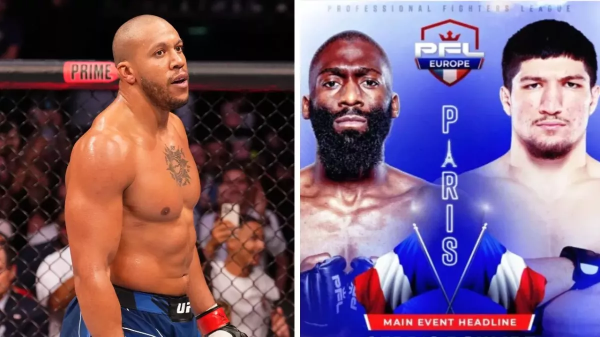 Ciryl Gane voit un combat disputé entre Cédric Doumbé et Baki au PFL Paris 2. 