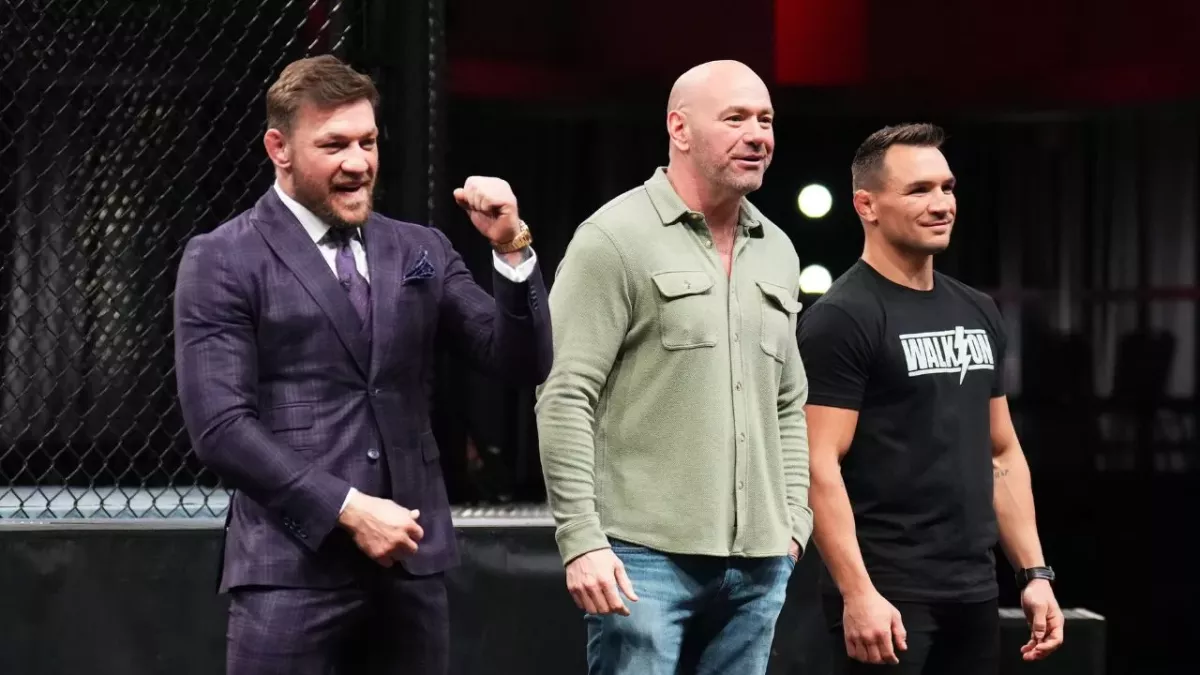 Conor McGregor, Dana White et Michael Chandler. 