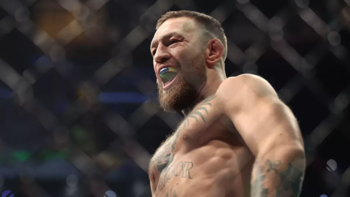 Conor McGregor dans la cage de l'UFC