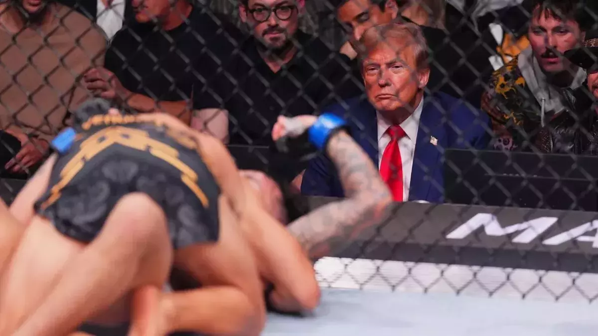 Donald Trump au premier rang d'un évènement organisé par l'UFC. 