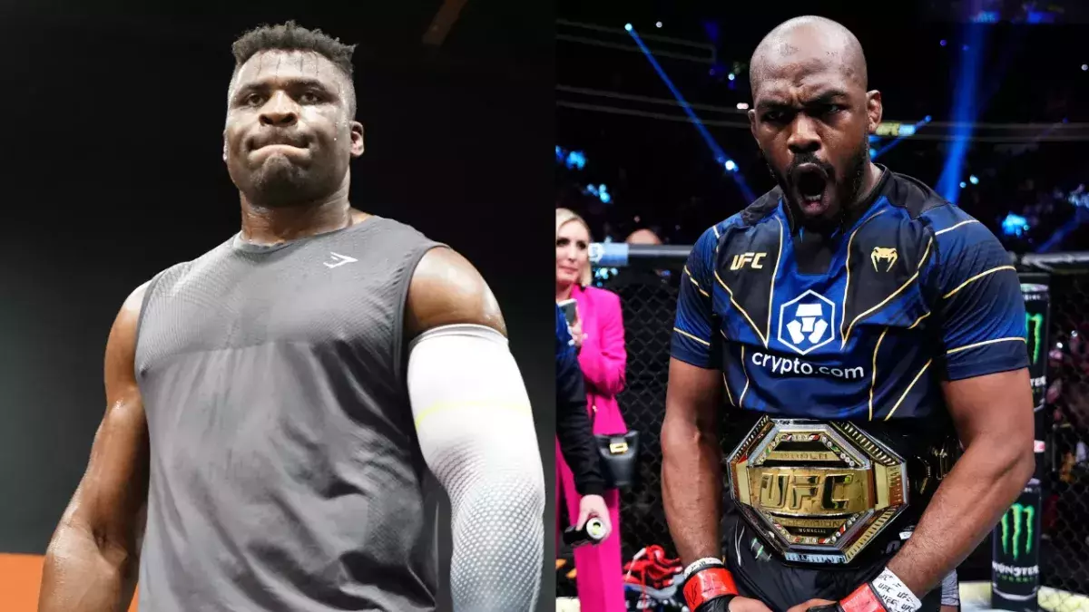 Francis Ngannou et Jon Jones 