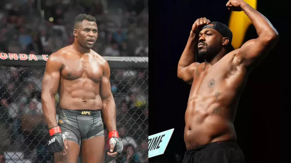 Francis Ngannou et Jon Jones