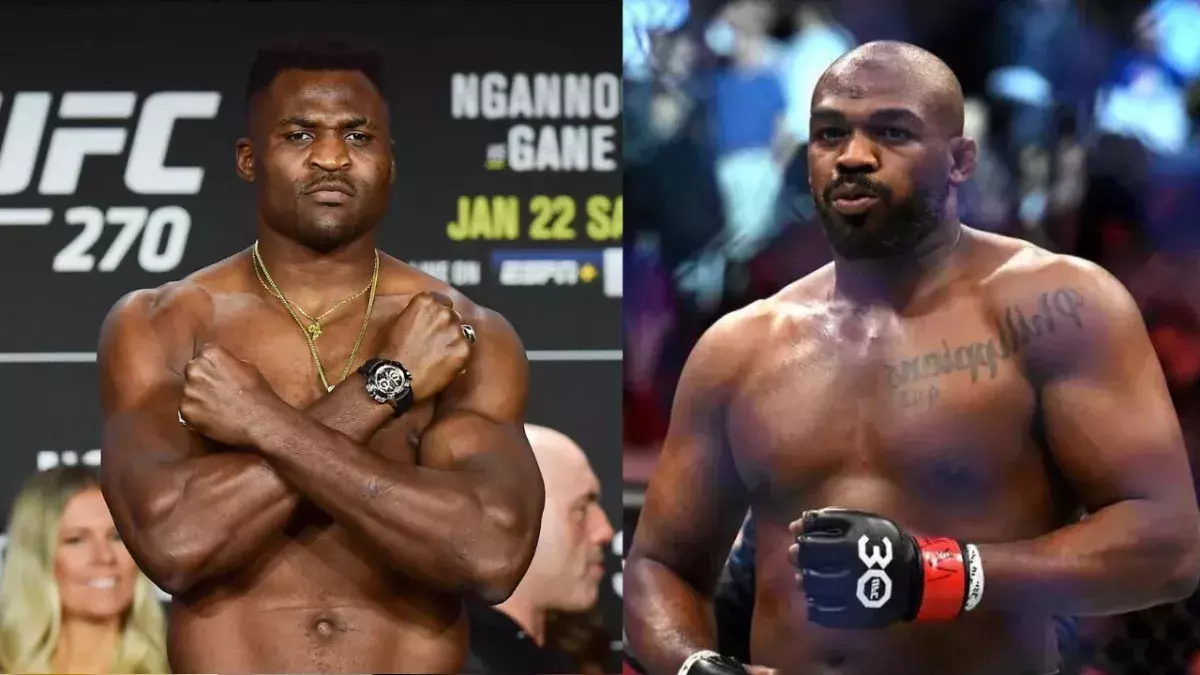 Francis Ngannou et Jon Jones