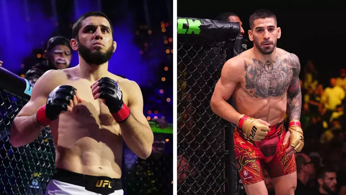 Islam Makhachev et Ilia Topuria.
