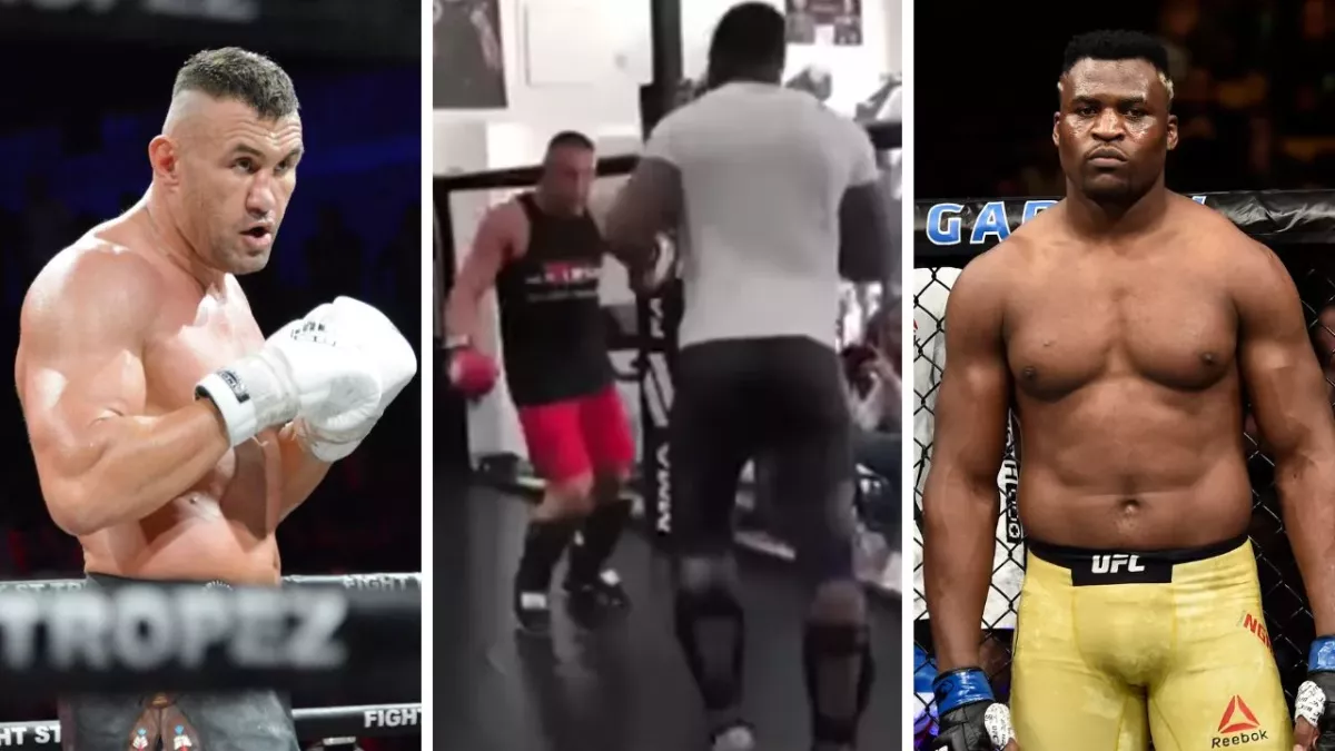 Jérôme Le Banner et Francis Ngannou ont croisé les gants au MMA Factory à Paris. 