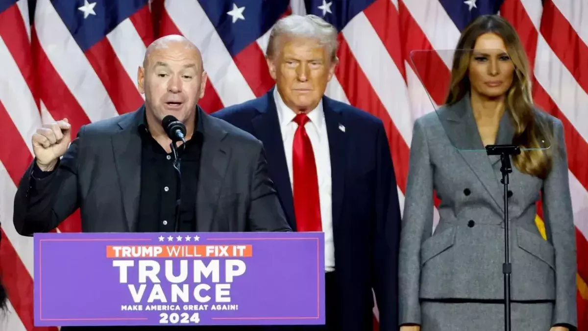 Le président de l'UFC, Dana White, au meeting de Donald Trump. 