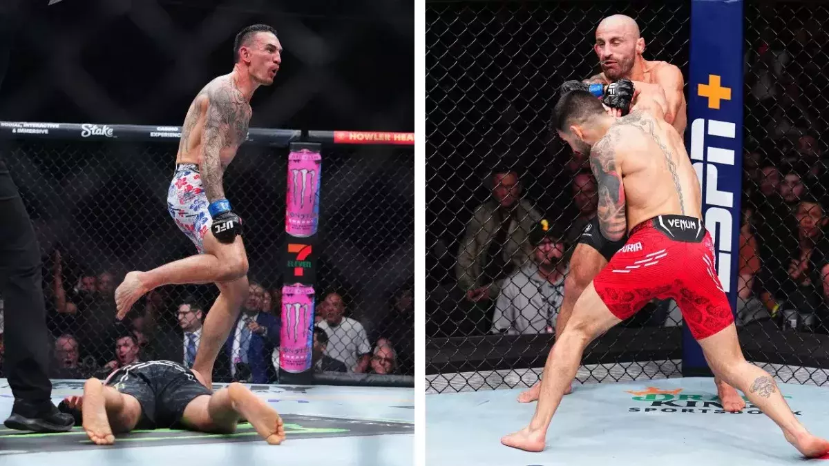 les KO de Max Holloway sur Gaethje et d'Ilia Topuria sur Volkanovski font partie des KO de l'année 2024 à l'UFC. 