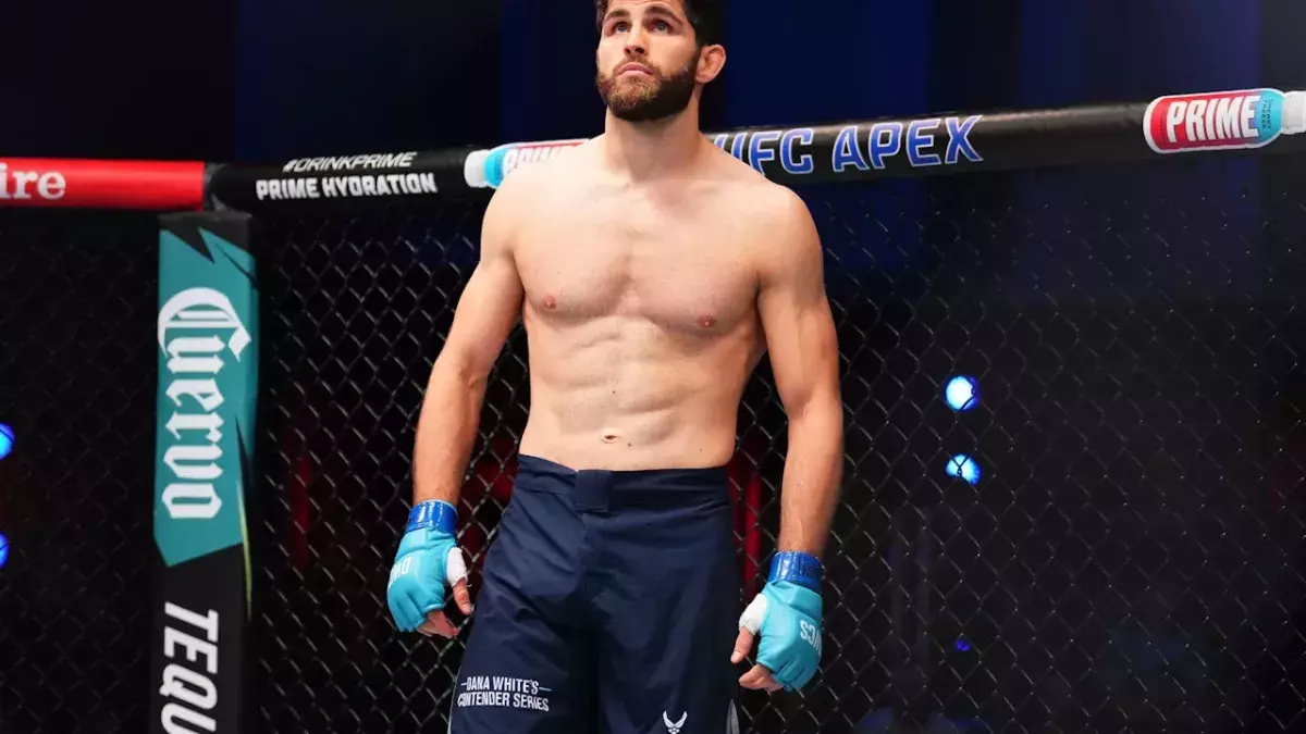 Matthieu Duclors le mardi 27 août lors des Dana White Contenders Series.