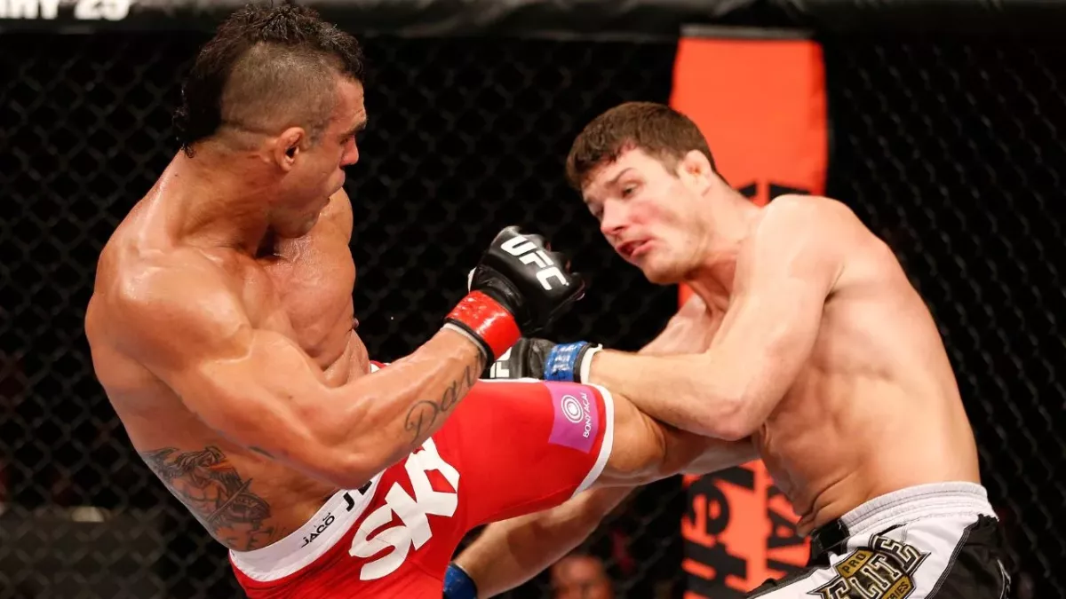 Michael Bisping et Vitor Belfort à l'UFC. 