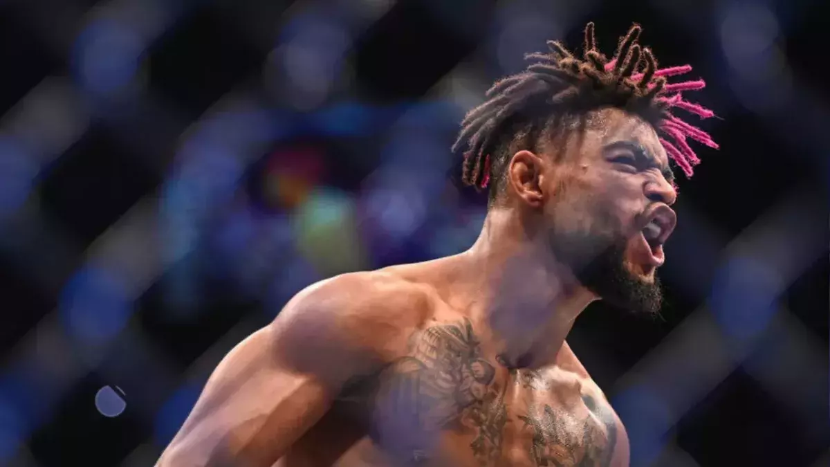 Morgan Charrière après sa victoire à l'UFC Paris