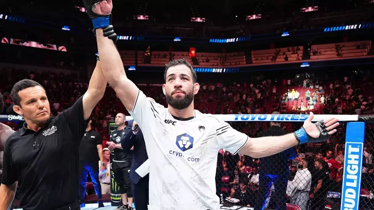 Nassourdine Imavov après sa dernière victoire à l'UFC face à Jared Cannonier en juin 2024.