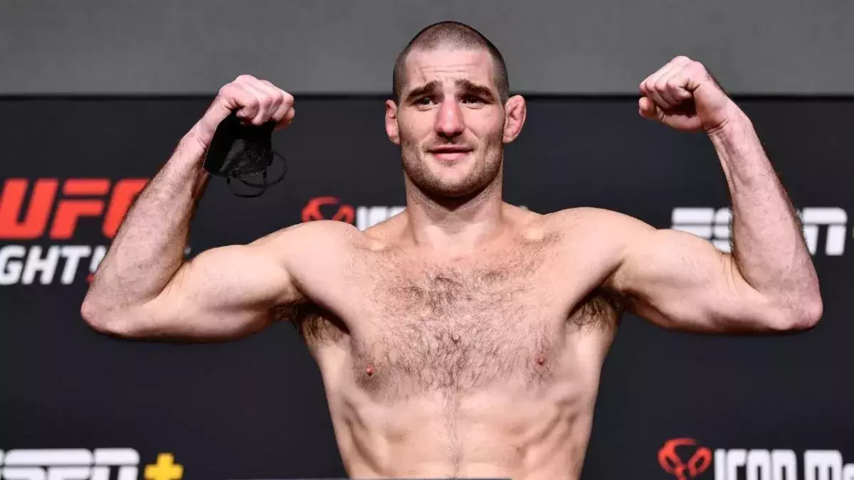Sean Strickland lors de la pesée de l'UFC Vegas 47. 