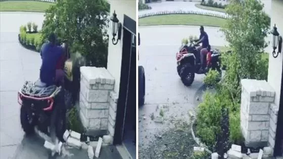 Un combattant de l'UFC manque de peu d'écraser ses fils en quad